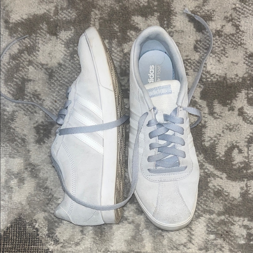 adidas Women’s Light Gray Suede Lace-Up Sneakers